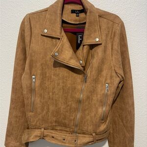 Lulu's Tan Suede Moto Jacket